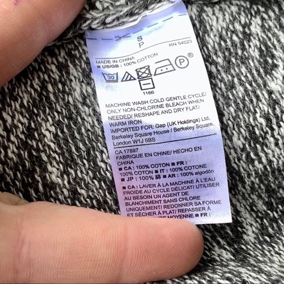 GAP Body Cozy Cardigan Sweater Grey 100% Cotton Size L - Picture 5 of 6